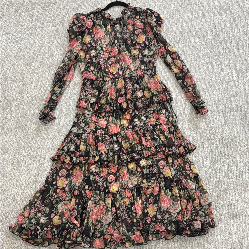 O.P.T. Floral Black Dress